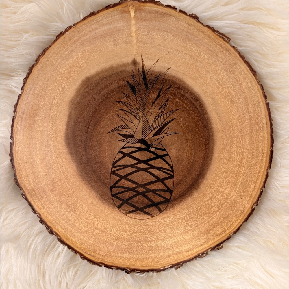 Natural Wood Pineapple Serving Platter